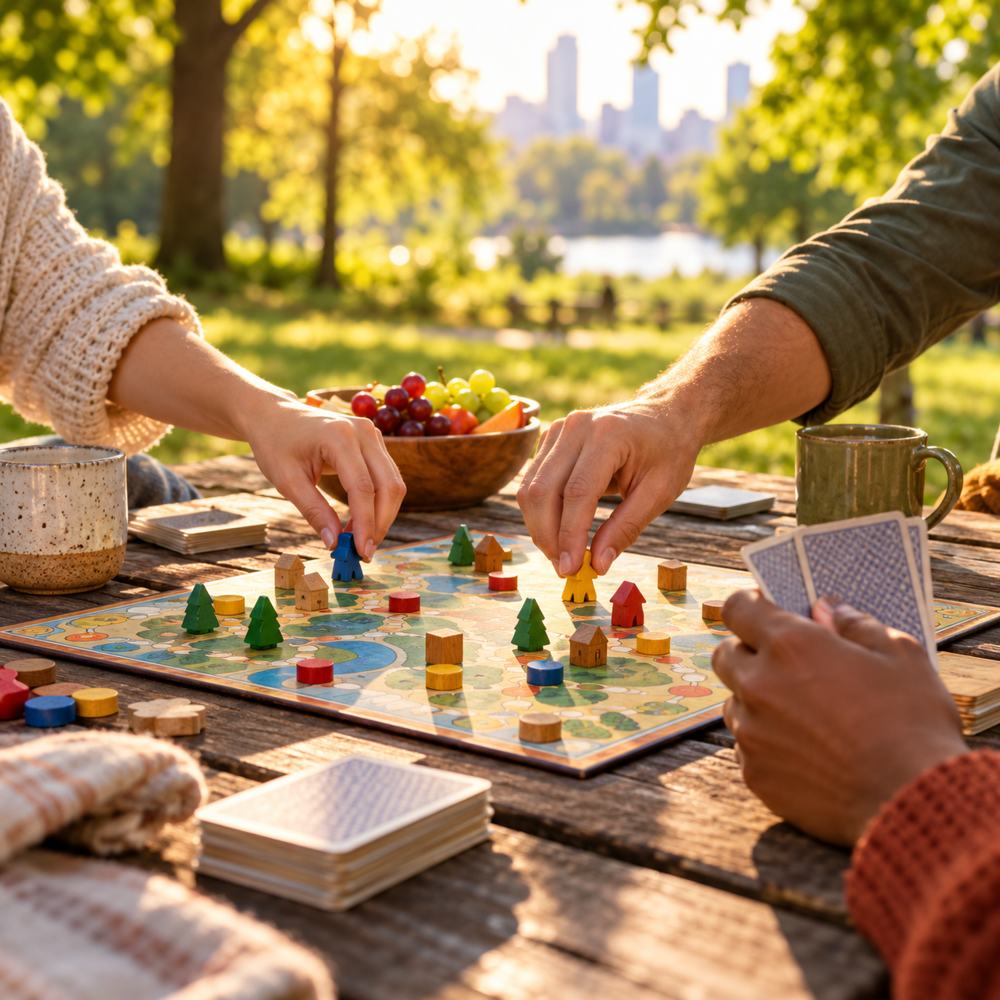 A board game set up on a welcoming table